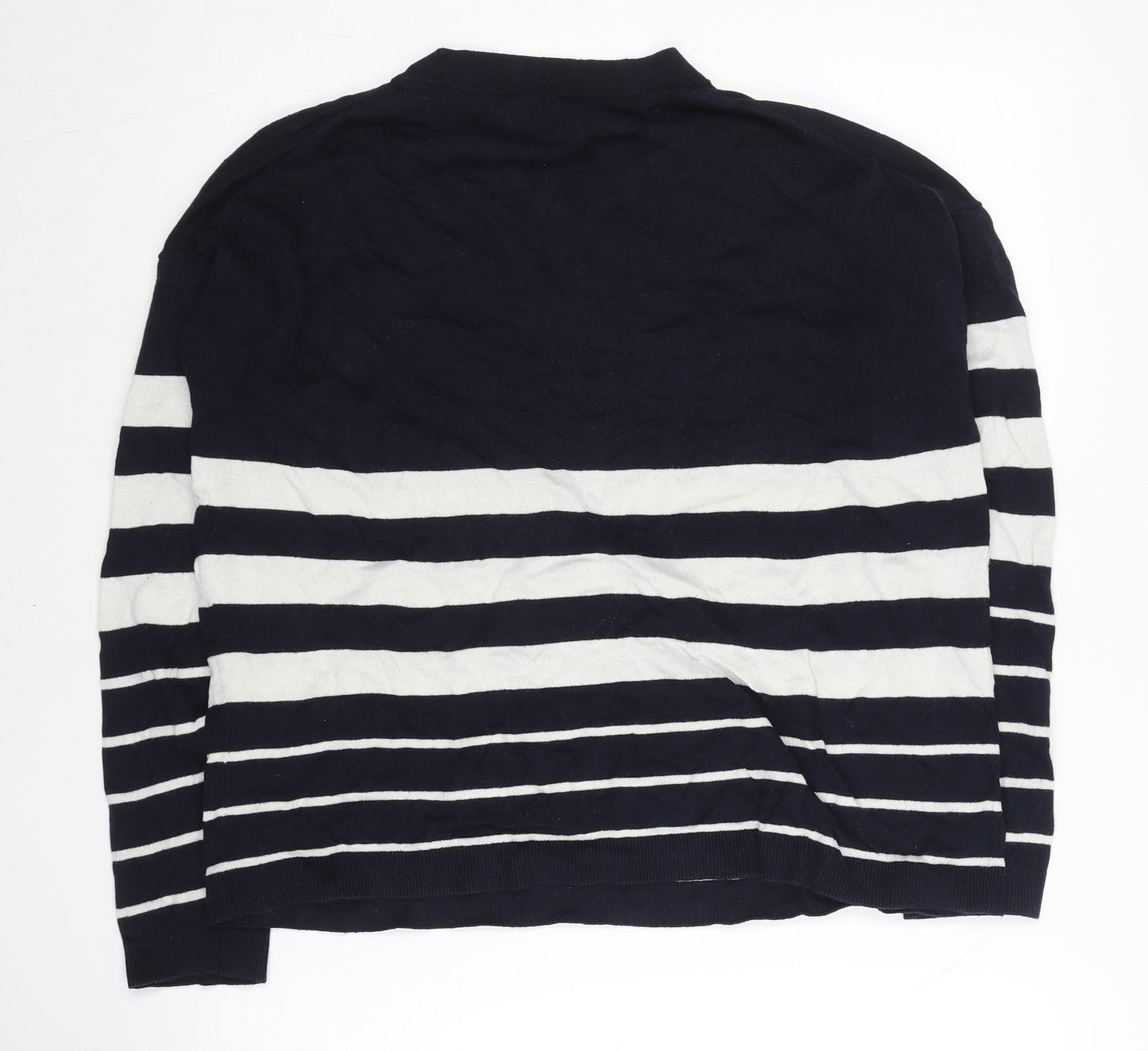 The White Company Women’s Blue Striped Pullover Jumper M