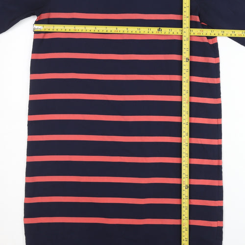 Gap Womens Blue Red Striped Shift Dress XS 3/4 Sleeve Knee Length