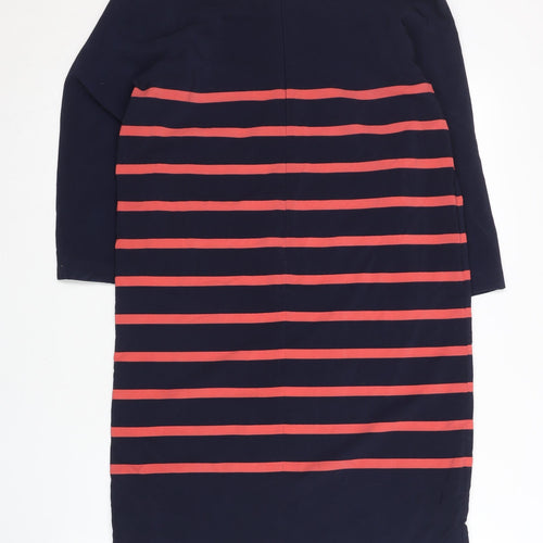 Gap Womens Blue Red Striped Shift Dress XS 3/4 Sleeve Knee Length
