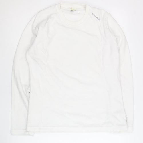 Oxylane Womens White Pullover Sweatshirt Size L Polyester Crew Neck