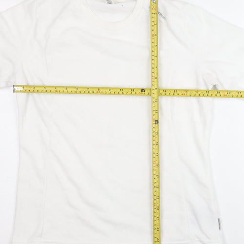 Oxylane Womens White Pullover Sweatshirt Size L Polyester Crew Neck