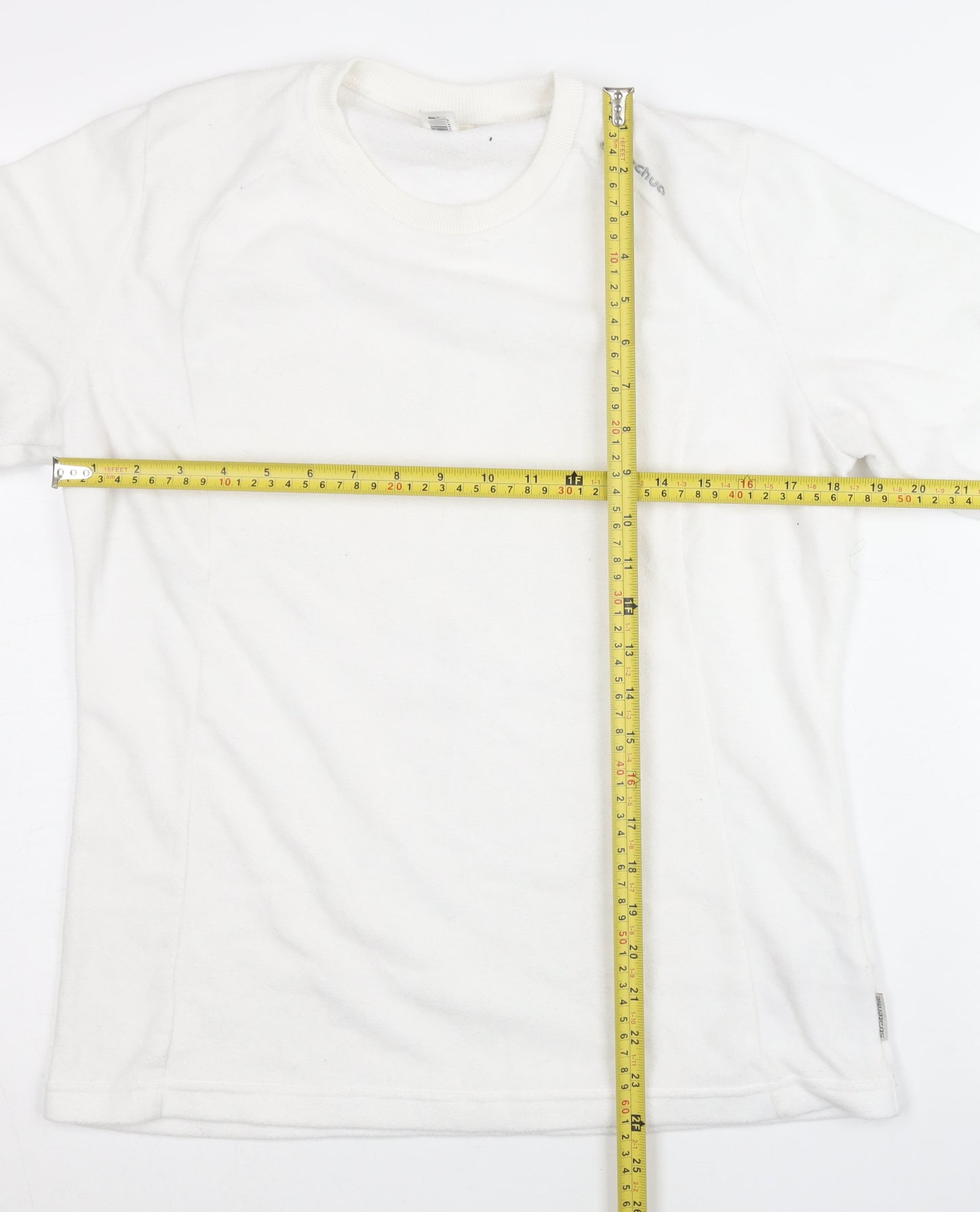 Oxylane Womens White Pullover Sweatshirt Size L Polyester Crew Neck