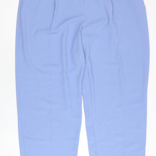 Topshop Women Blue Size 14 Pleated Straight Leg Trousers