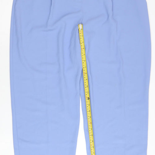 Topshop Women Blue Size 14 Pleated Straight Leg Trousers