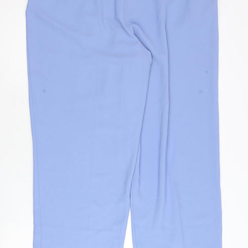 Topshop Women Blue Size 14 Pleated Straight Leg Trousers