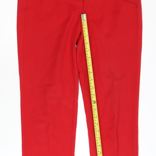 Marks and Spencer Women’s Red Slim Fit Straight Trousers Size 10