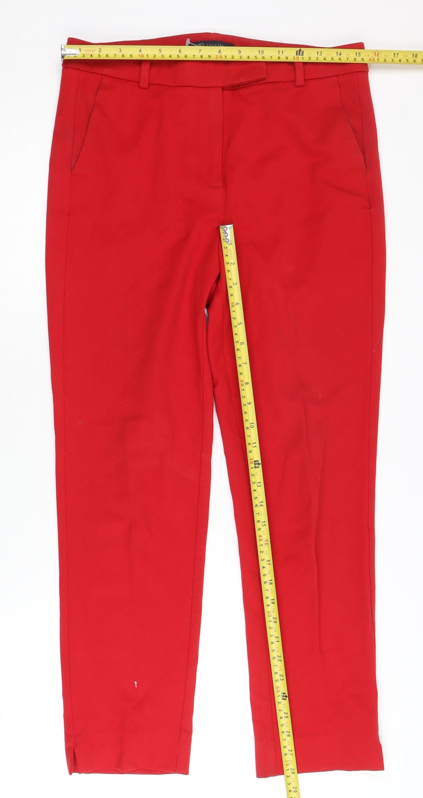 Marks and Spencer Women’s Red Slim Fit Straight Trousers Size 10