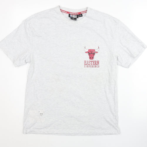 NBA Chicago Bulls Unisex Grey XS T-Shirt Crew Neck Short Sleeve