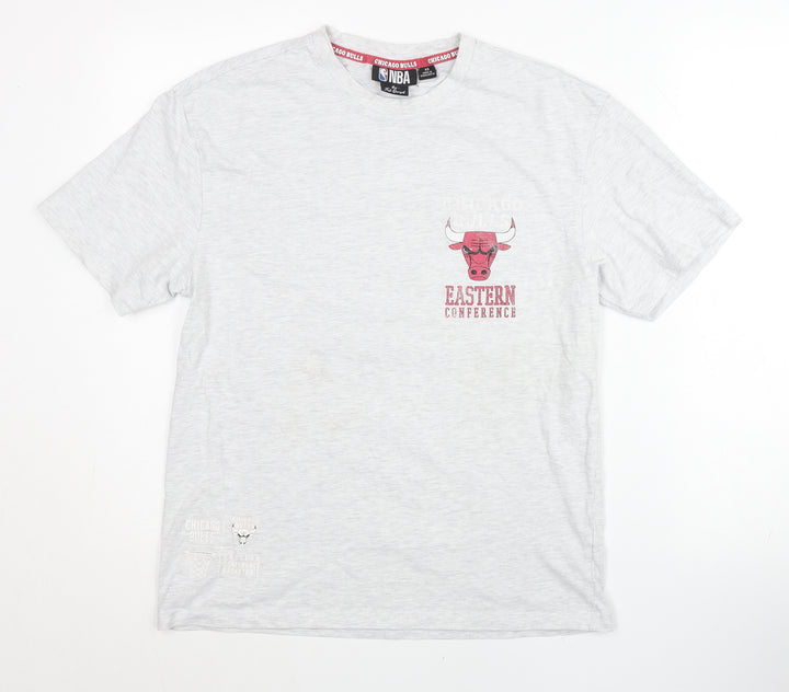 NBA Chicago Bulls Unisex Grey XS T-Shirt Crew Neck Short Sleeve