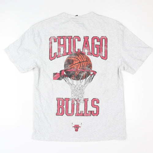 NBA Chicago Bulls Unisex Grey XS T-Shirt Crew Neck Short Sleeve