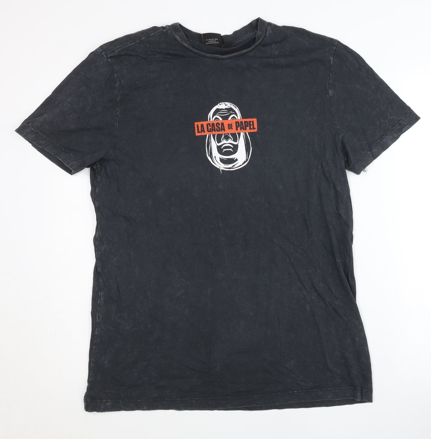 Netflix La Casa De Papel Men’s Black Small Graphic Print T-Shirt