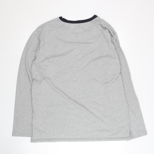 The White Company Men’s Grey Long Sleeve Pyjama Top M Polyester Cotton
