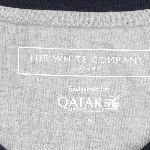 The White Company Men’s Grey Long Sleeve Pyjama Top M Polyester Cotton