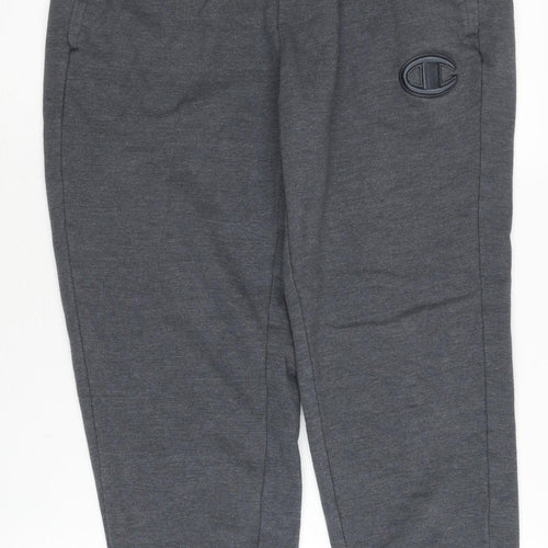 Champion Mens Grey Jogger Sweatpants S Regular Fit Elastic Waist