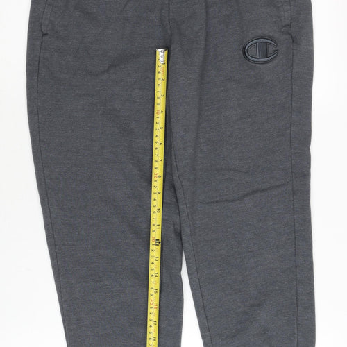 Champion Mens Grey Jogger Sweatpants S Regular Fit Elastic Waist