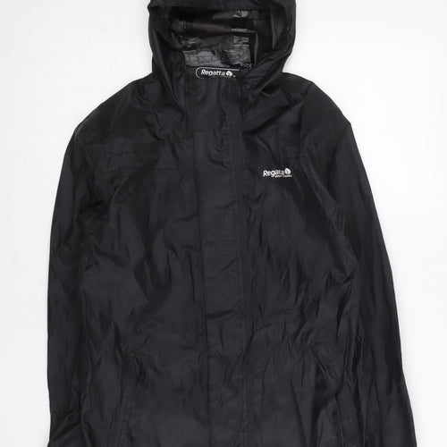 Regatta Girls Black Waterproof Rain Coat Jacket 11-12 Years Isolite