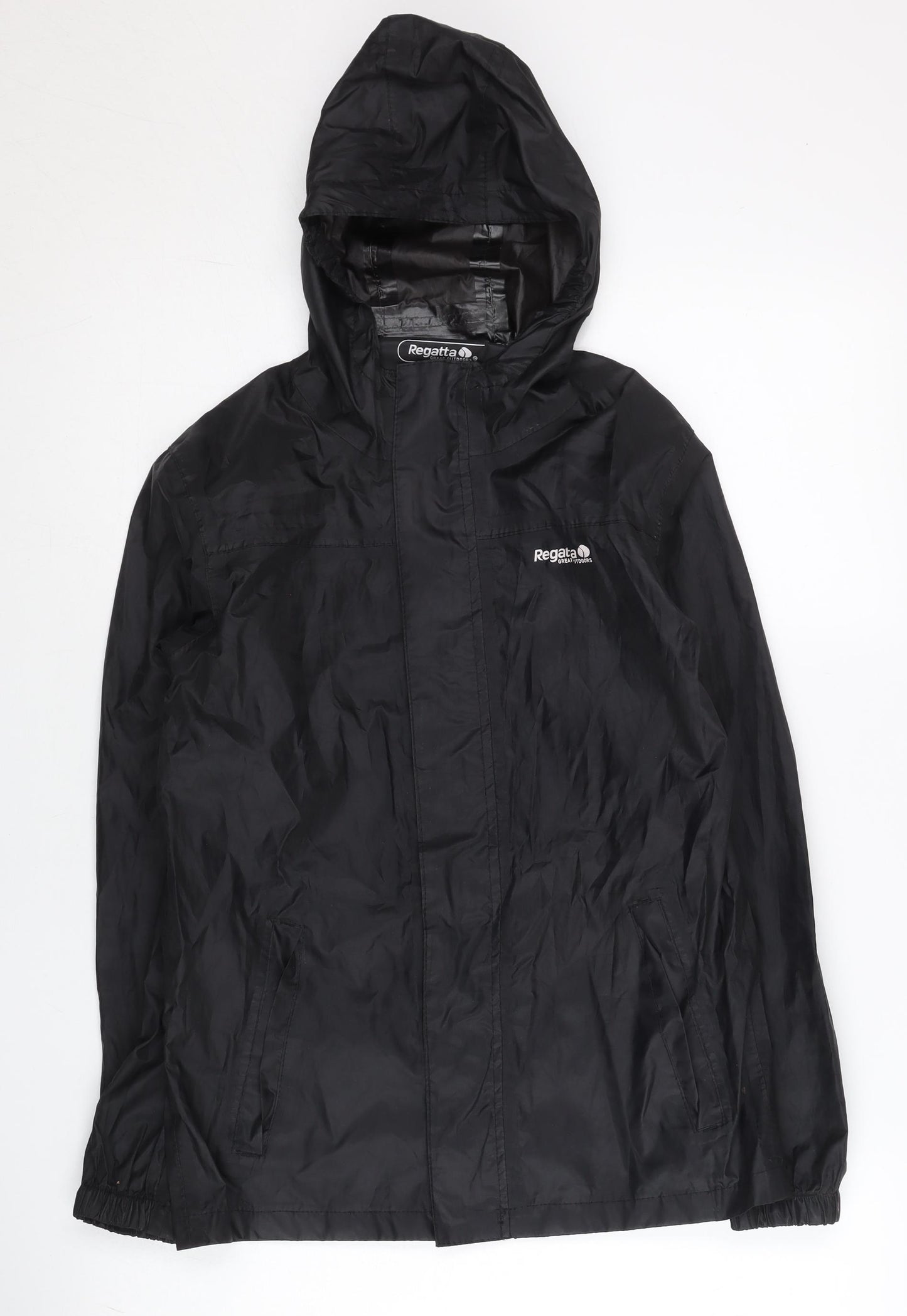 Regatta Girls Black Waterproof Rain Coat Jacket 11-12 Years Isolite