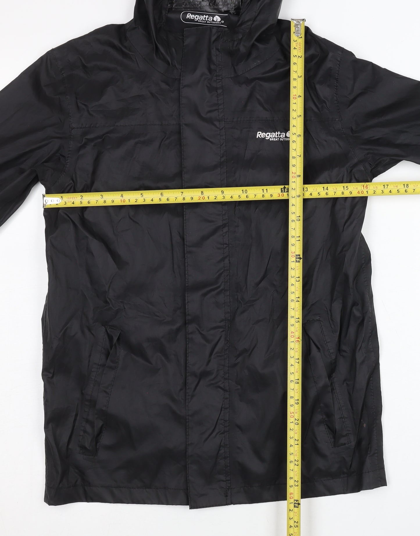 Regatta Girls Black Waterproof Rain Coat Jacket 11-12 Years Isolite