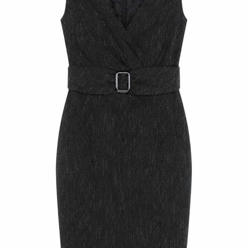 Debenhams Petite Womens Black Size 8 Sheath Belted Dress