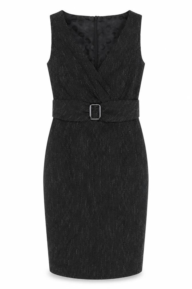 Debenhams Petite Womens Black Size 8 Sheath Belted Dress