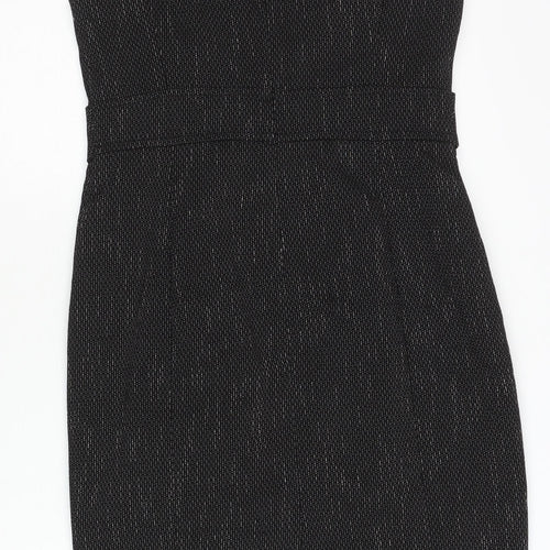 Debenhams Petite Womens Black Size 8 Sheath Belted Dress