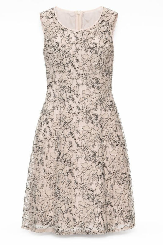 Front view of Next Women’s Pink Floral Lace Shift Dress, size UK 10, Sleeveless