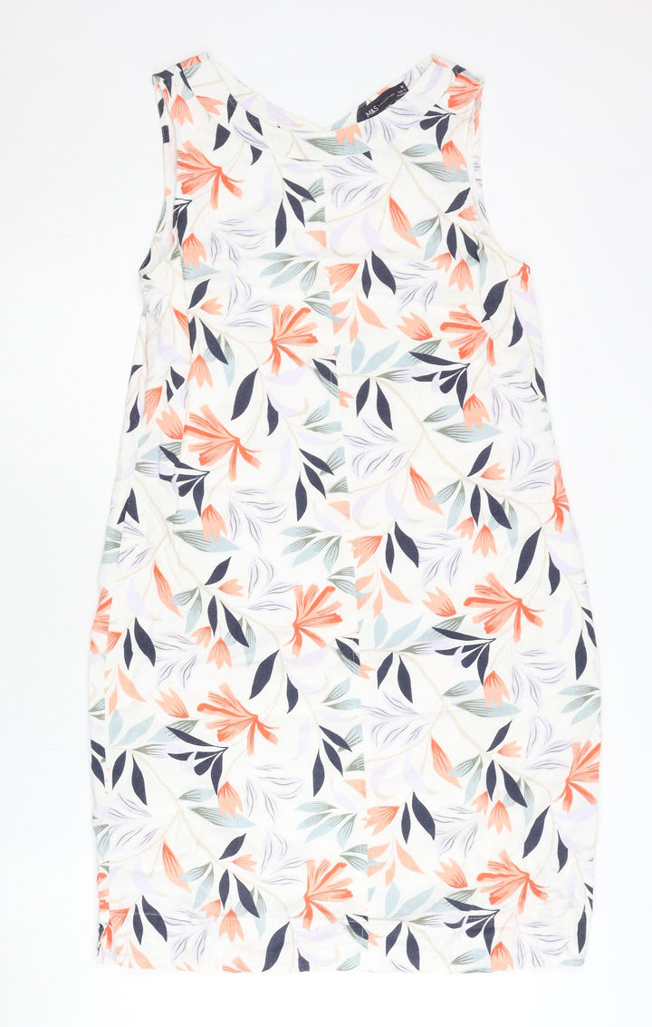 Marks and Spencer Womens Multicoloured Floral Shift Dress Size 10
