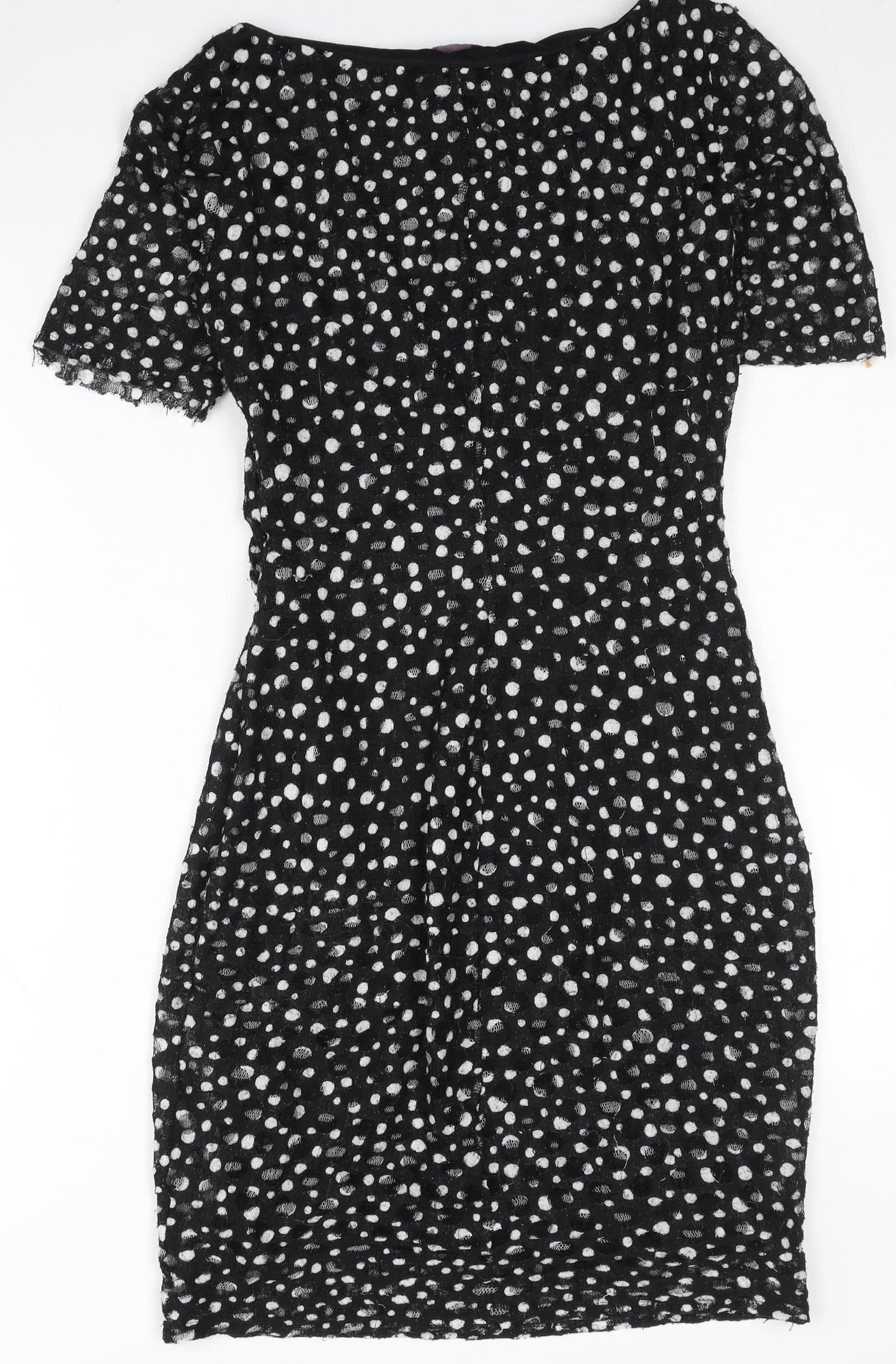 Phase Eight Women’s Black Polka Dot Knee Length Sheath Dress Size 8