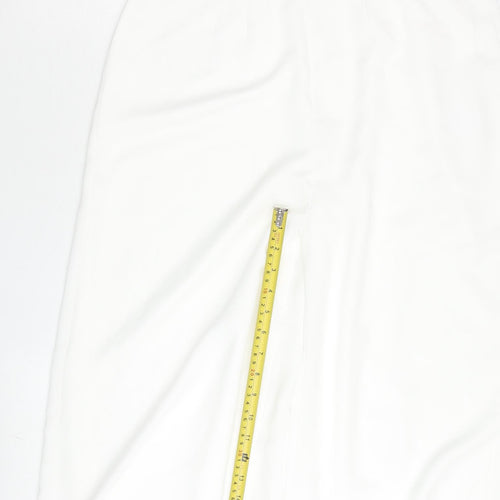 Rewritten Womens White XS Halter Wide-Leg Sleeveless Jumpsuit