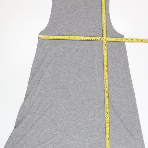 Topshop Women’s Grey Jersey Tank Dress Size 10 Sleeveless Casual