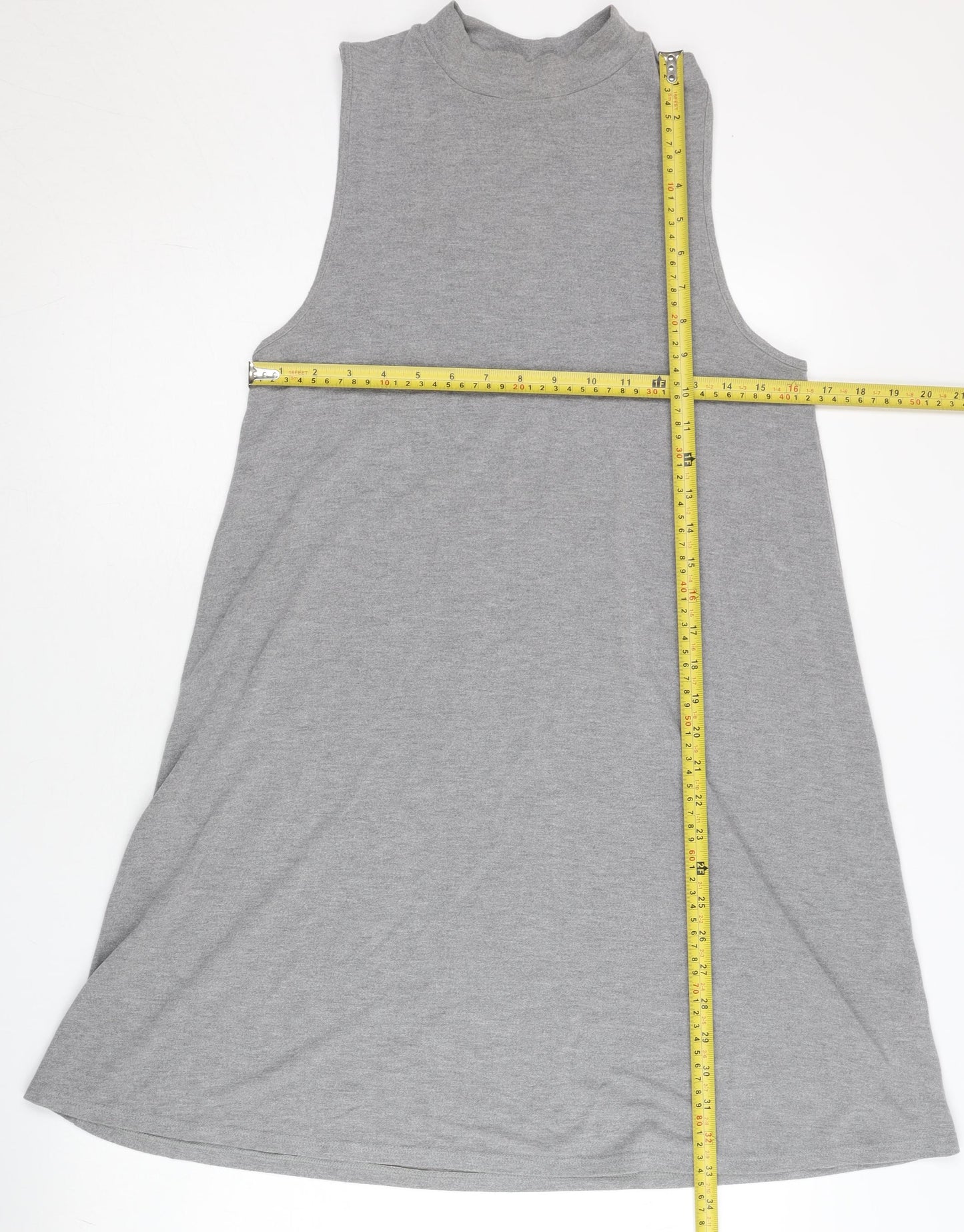 Topshop Women’s Grey Jersey Tank Dress Size 10 Sleeveless Casual