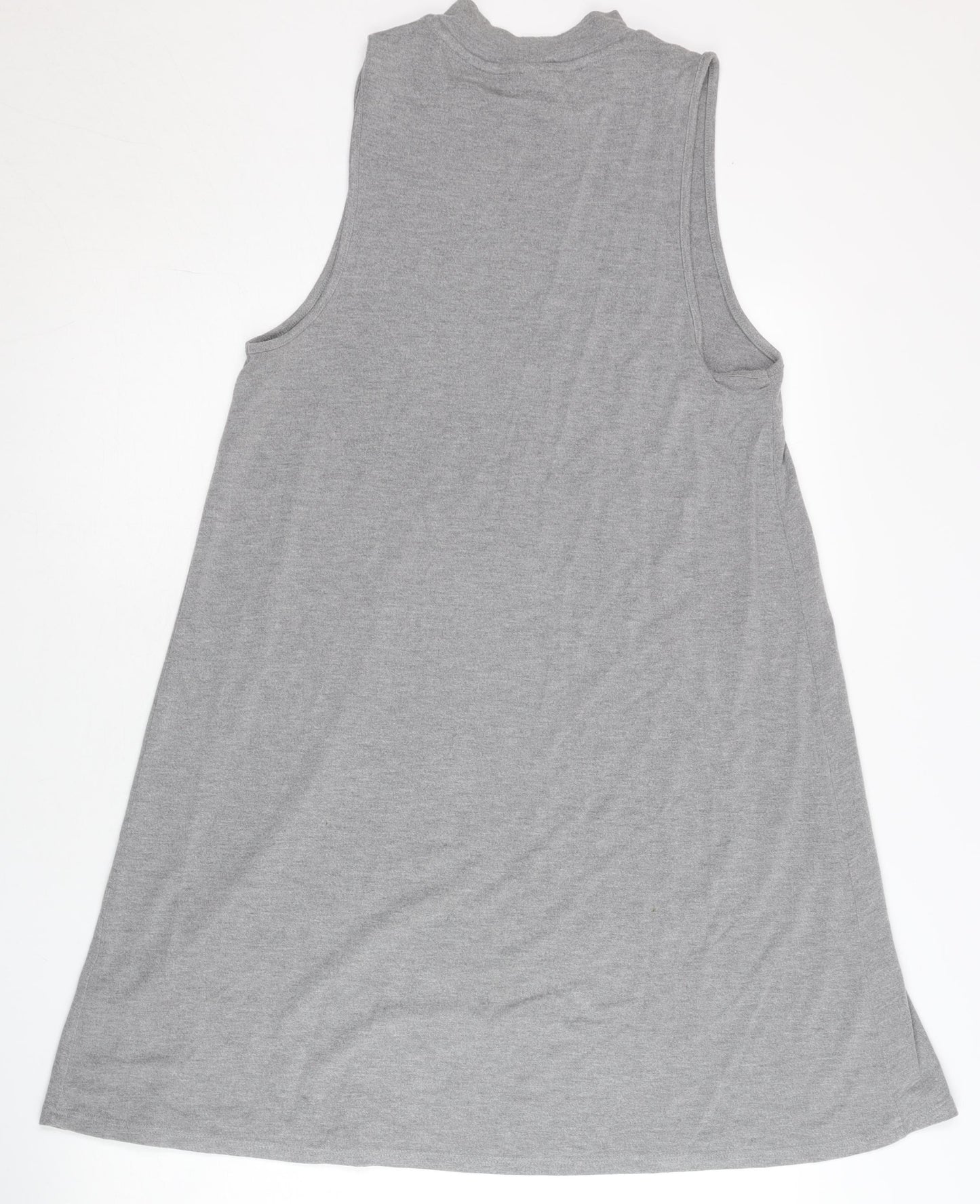 Topshop Women’s Grey Jersey Tank Dress Size 10 Sleeveless Casual