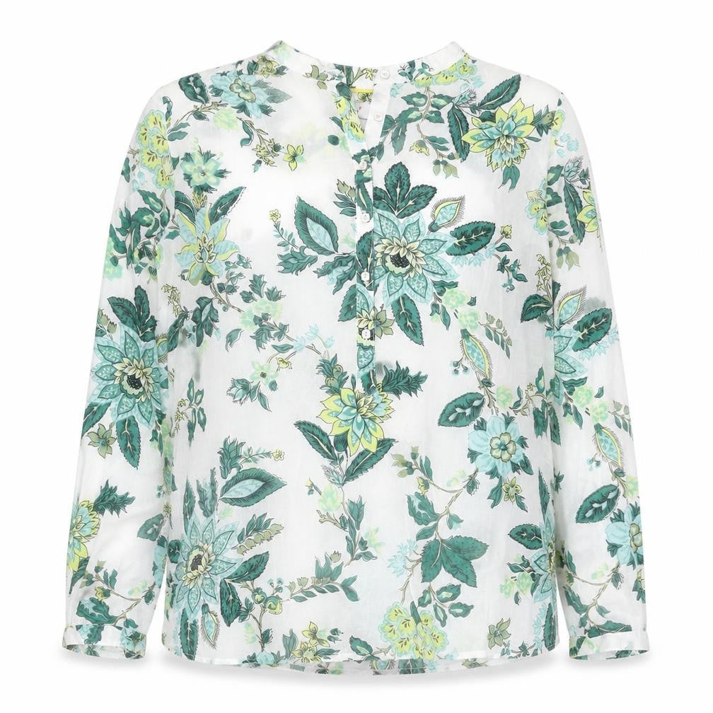 Marks and Spencer Womens Ivory Floral Cotton Tunic Blouse Size 6