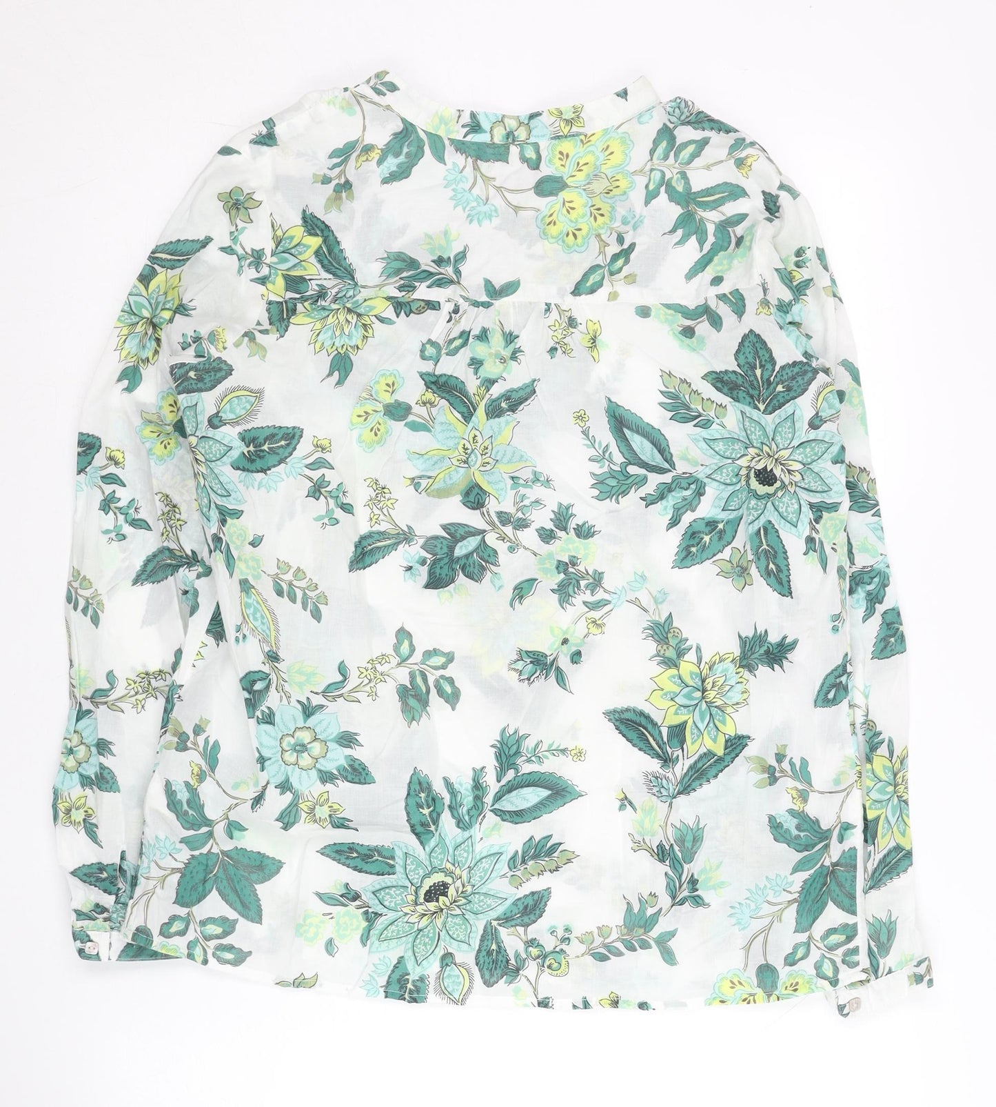 Marks and Spencer Womens Ivory Floral Cotton Tunic Blouse Size 6
