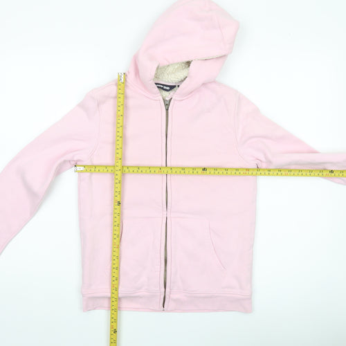 Lands' End Girls Pink Full Zip Hoodie 10-11 Years Fleece Lined Winter Warm
