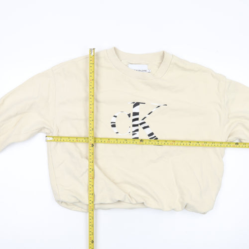 Calvin Klein Jeans Womens Beige Medium Logo Sweatshirt
