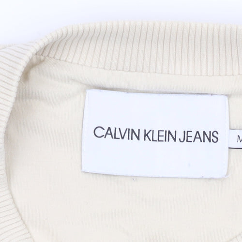 Calvin Klein Jeans Womens Beige Medium Logo Sweatshirt