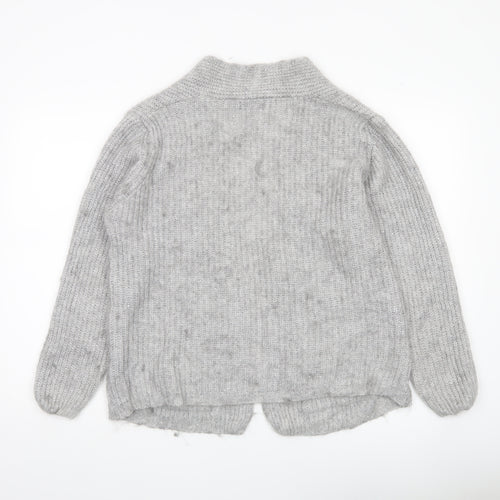 Yida Women’s Grey XL Chunky Knit Open Cardigan with Pockets
