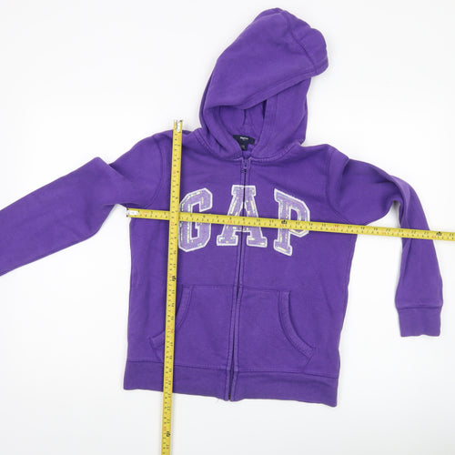 GAP Kids Girls Purple Sequin Logo Full Zip Hoodie Age 13 Years