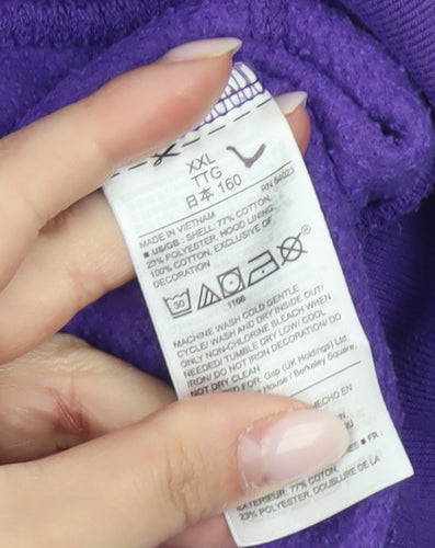 GAP Kids Girls Purple Sequin Logo Full Zip Hoodie Age 13 Years