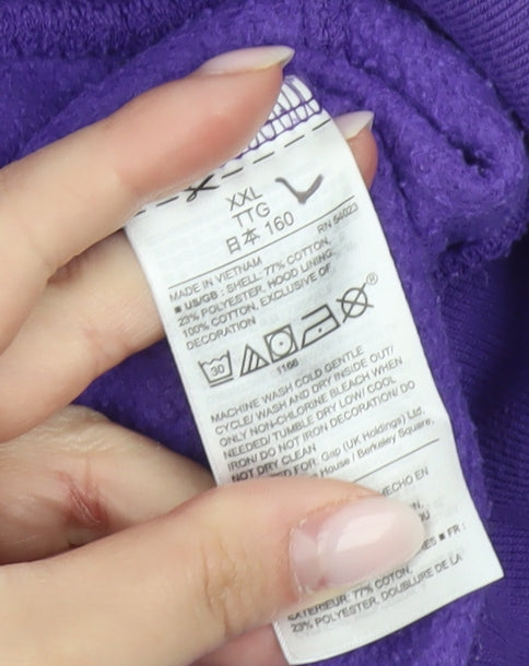 GAP Kids Girls Purple Sequin Logo Full Zip Hoodie Age 13 Years