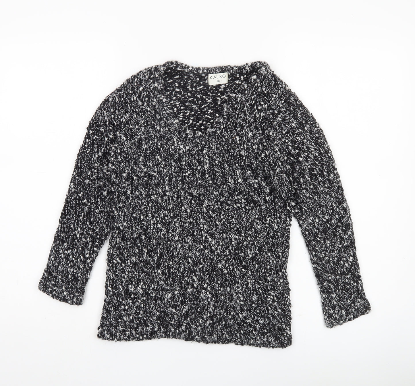 Kaliko Womens Black Knit Chunky Pullover Jumper Size 10