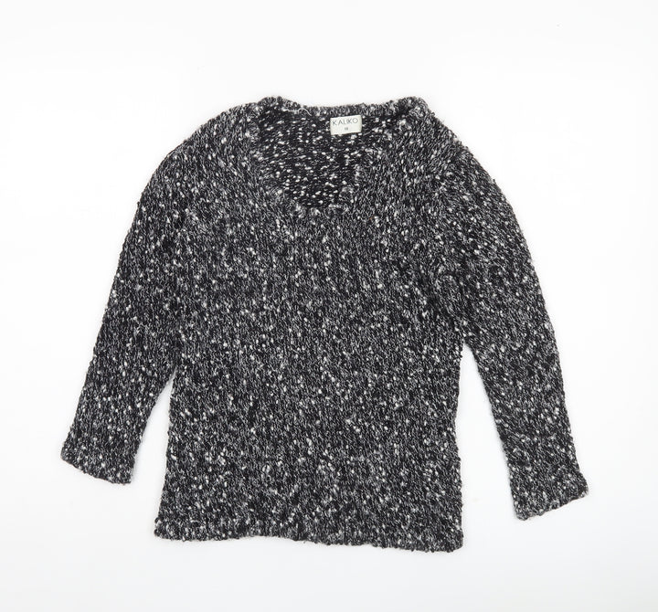 Kaliko Womens Black Knit Chunky Pullover Jumper Size 10