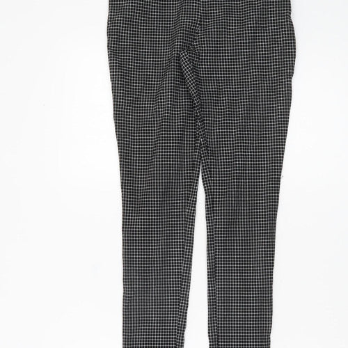 New Look Womens Black Check Slim Fit Trousers Size 8 Workwear