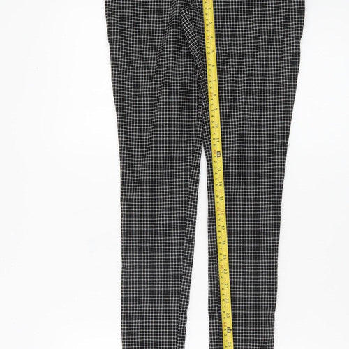 New Look Womens Black Check Slim Fit Trousers Size 8 Workwear