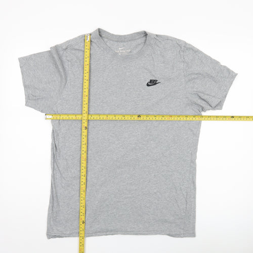Nike Men’s Grey Logo Crew Neck Cotton T-Shirt Size M