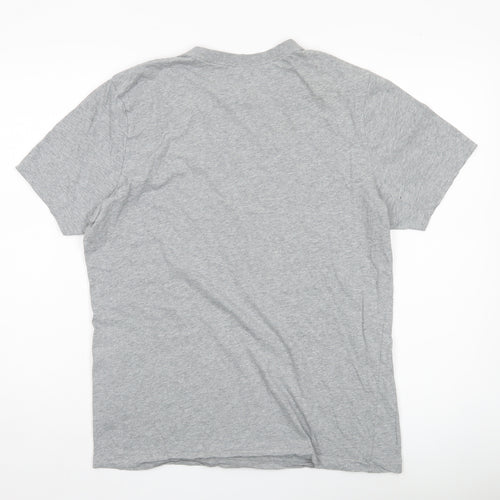 Nike Men’s Grey Logo Crew Neck Cotton T-Shirt Size M
