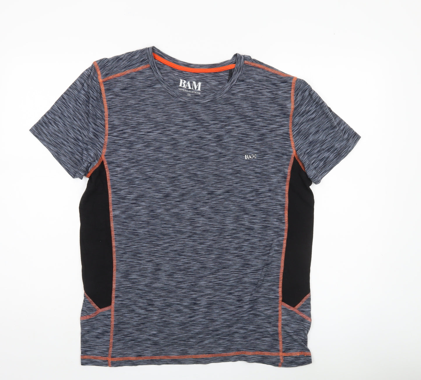 BAM Mens Grey Sport Performance T-Shirt Size M Breathable Gym Top