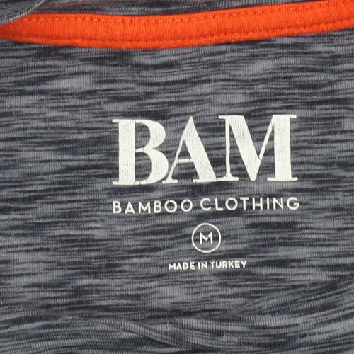 BAM Mens Grey Sport Performance T-Shirt Size M Breathable Gym Top
