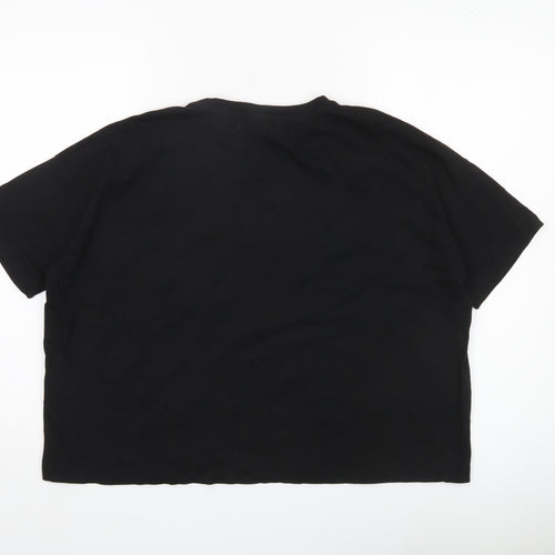 Nümph Womens Black Art Studio Embroidered Cotton T-Shirt M